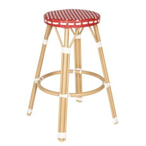 Tabouret haut de jardin en aluminium et rotin synthétique b…