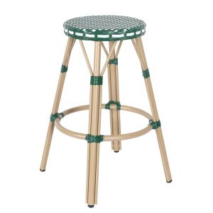 Tabouret haut de jardin en aluminium et rotin synthétique b…