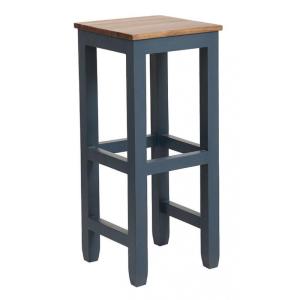 Tabouret haut en bois massif bleu