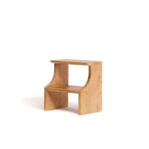 Tabouret marchepied en bois massif marron clair