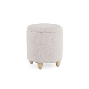 Tabouret pouf avec rangement en tissu bouclé D36