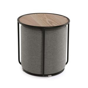 Tabouret pouf en fer gris clair