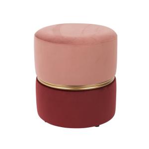 Tabouret pouf velours rose