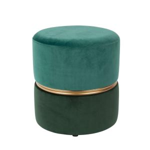 Tabouret pouf velours vert