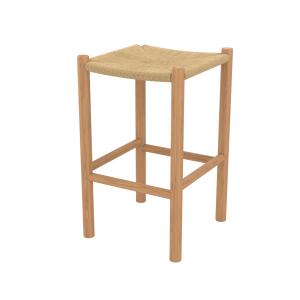 Tabouret pour ilot central 65 cm en teck et rotin
