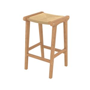Tabouret pour ilot central 68 cm en teck et rotin