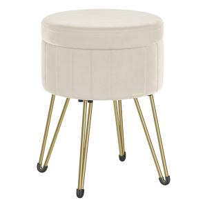 Tabouret rangement 39 x 44,4 cm (diamètre x h) blanc crème