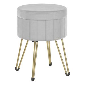 Tabouret rangement pouf en velours 39 x 44,4 cm (diamètre x…