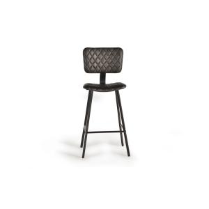 Tabouret recouvert de cuir naturel