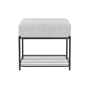 Tabouret rectangulaire en tissu gris