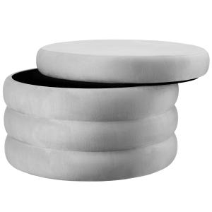 Tabouret rembourré rond avec rangement revêtement velours g…