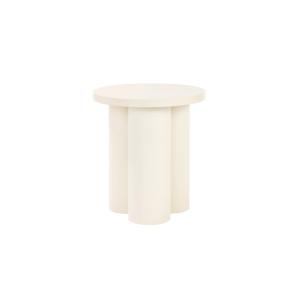 Tabouret rond en bois de frêne et acier, beige