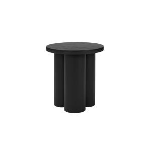 Tabouret rond en bois de frêne et acier, noir