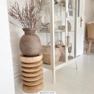 Tabouret rond en bois de suar D30 cm