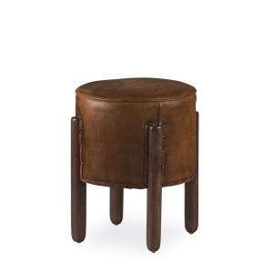 Tabouret rond en bois marron