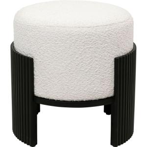 Tabouret rond en polyester bouclé