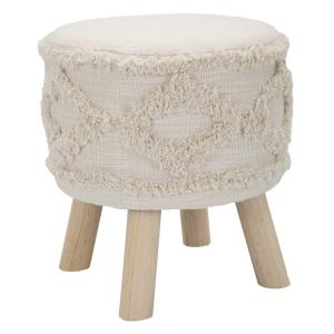 Tabouret rond en tissu beige Ø 35x40  cm