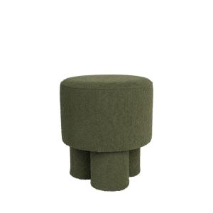 Tabouret rond en tissu bouclette ø40cm - Vert kaki