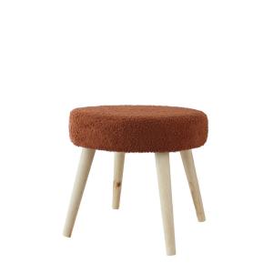 Tabouret rond esprit lodge terre cuite 45x40cm