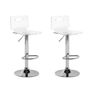 Tabouret rotatif Set de 2 Transparent