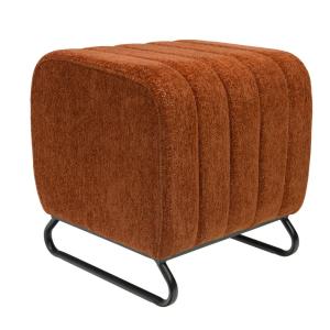 Tabouret   rouge marron en tissu