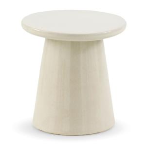 Tabouret / table d'appoint en céramique blanche