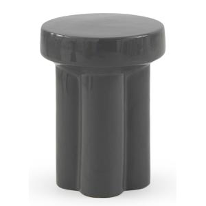 Tabouret / table d'appoint en céramique grise