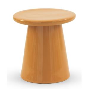 Tabouret / table d'appoint en céramique orange