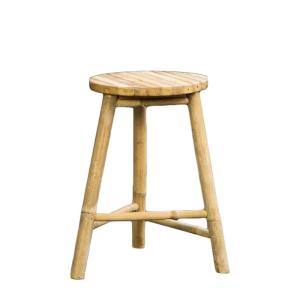 Tabouret trépied en bambou naturel