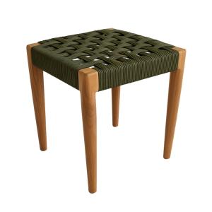 Tabouret vert en corde synthétique