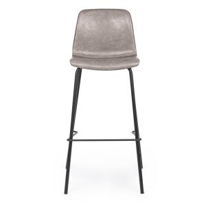 Tabouret vintage en simili cuir beige