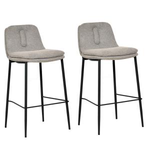 Tabourets de Bar avec tissu gris clair