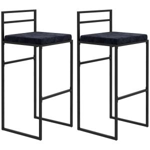 Tabourets de bar hauteur 74 cm structure acier noir