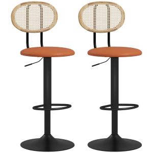 Tabourets de bar hauteur réglable bois revêtement synthétiq…