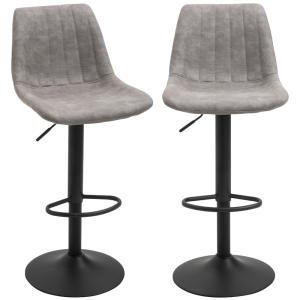 Tabourets de bar hauteur réglable métal gris