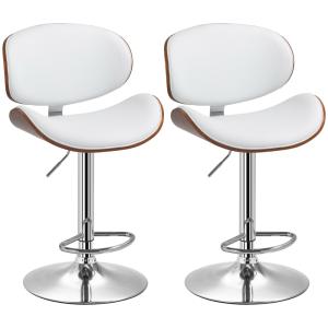 Tabourets de bar hauteur réglable revêtement synthétique bl…