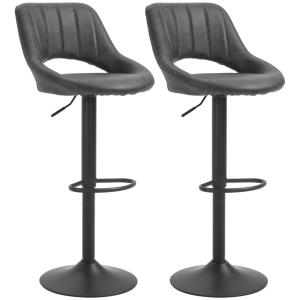 Tabourets de bar hauteur réglable synthétique et métal noir…