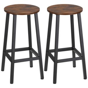 Tabourets de bar lot de 2 acier brun rustique et noir