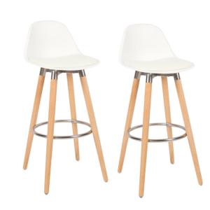 Tabourets de bar lot de 2  pieds en bois de hêtre 39,5x44x9…