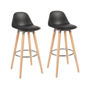 Tabourets de bar lot de 2  pieds en bois de hêtre 39,5x44x9…