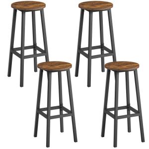 Tabourets de bar lot de 4 hauteur 74 cm repose-pieds marron…
