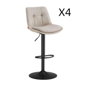 Tabourets de bar lot de 4 hauteur réglable siège pivotant b…