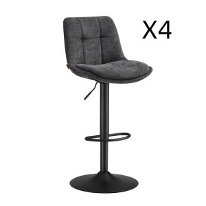 Tabourets de bar lot de 4 hauteur réglable siège pivotant g…