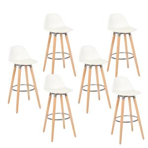 Tabourets de bar lot de 6  pieds en bois de hêtre 39,5x44x9…