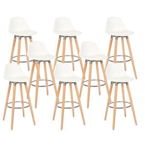 Tabourets de bar lot de 8 pieds en bois de hêtre 39,5x44x91…