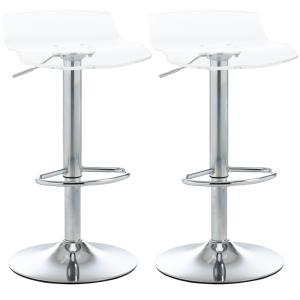 Tabourets de bar pivotant 360° acrylique et métal transpare…