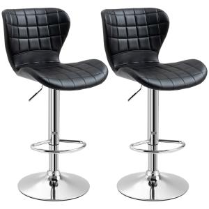 Tabourets de bar pivotant 360° polyuréthane noir