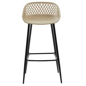 Tabourets de bar (x2) avec petits accoudoirs, beige