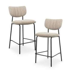 Tabourets en tissu taupe