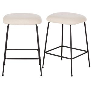 Tabourets pour îlot central bouclettes écrues et acier noir…